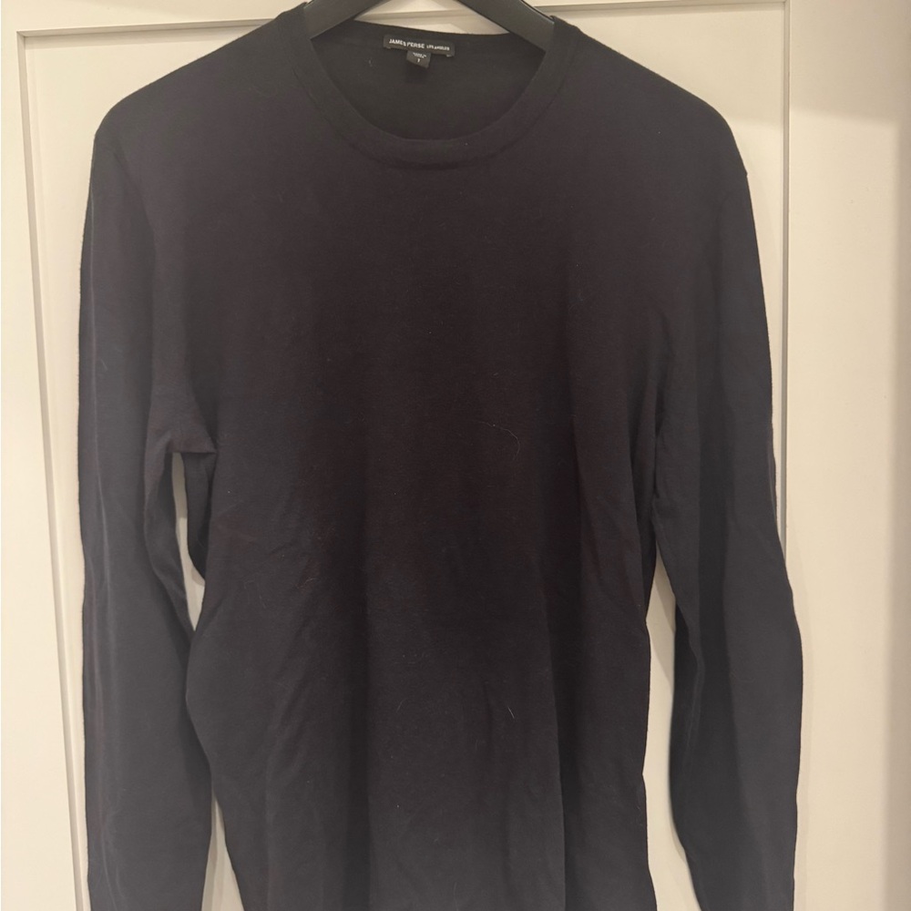 JAMES PERSE Fine Gauge Crewneck Sweater In French Navy Size 1